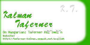 kalman taferner business card